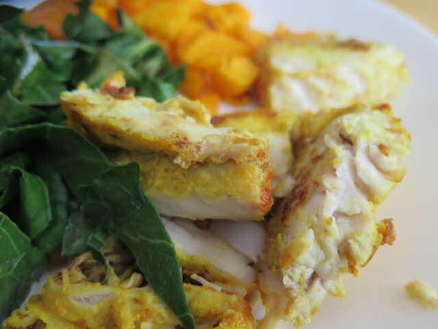 Dogfish, collards, squash plate